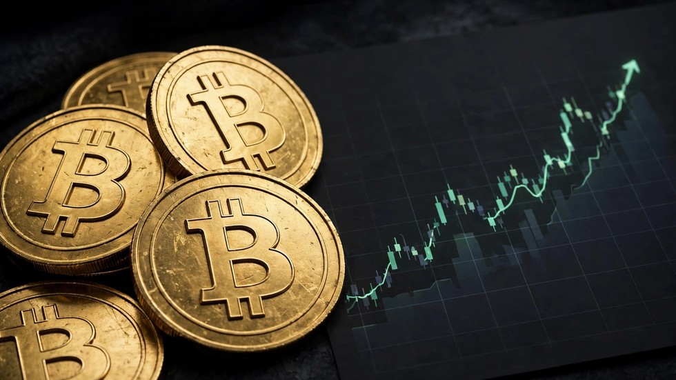 Kryptovaluta Danmark 2026: bitcoin-mønter og grafer som billede på kryptovaluta