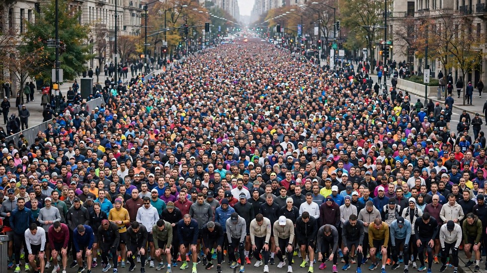 Løbere ved starten af Copenhagen Marathon