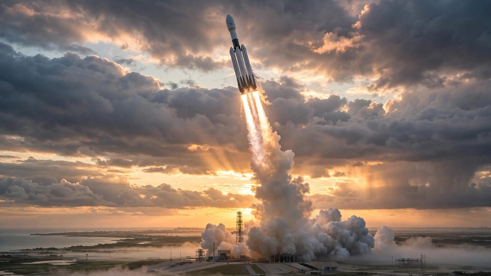 Raketopsendelse ved solopgang som symbol på rumfart 2026